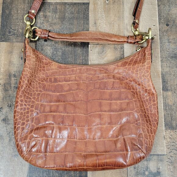 Coach Kristin Embossed Walnut Brown Croc Leather Bag Purse Satchel Limited 16827 - Picture 5 of 16
